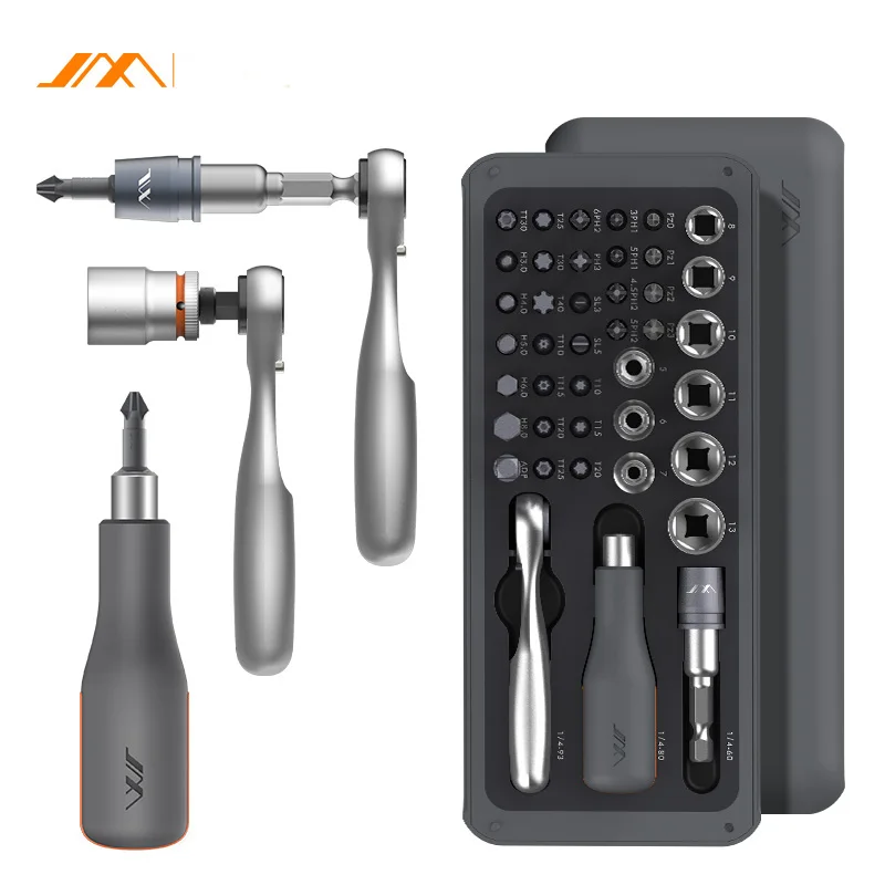 JIMI 41 IN 1 Screwdriver Set S2 Magnetic Bits Ratchet Wrench Screwdrivers Kit DIY Household Repair Tool