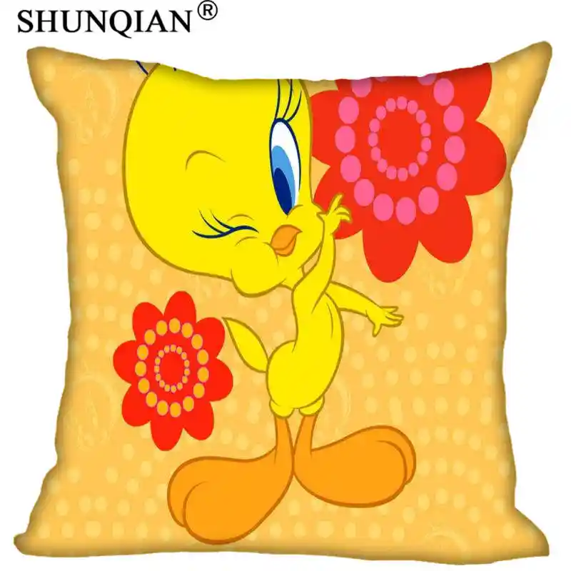 New Arrival Tweety Bird Square Pillowcases Zipper Custom Pillow