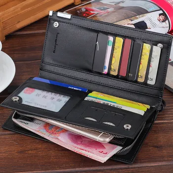 

2020 Top Quality Leather Long Wallet Men Pruse Male Clutch Zipper Around Wallets Men Women Money Bag Pocket Mltifunction