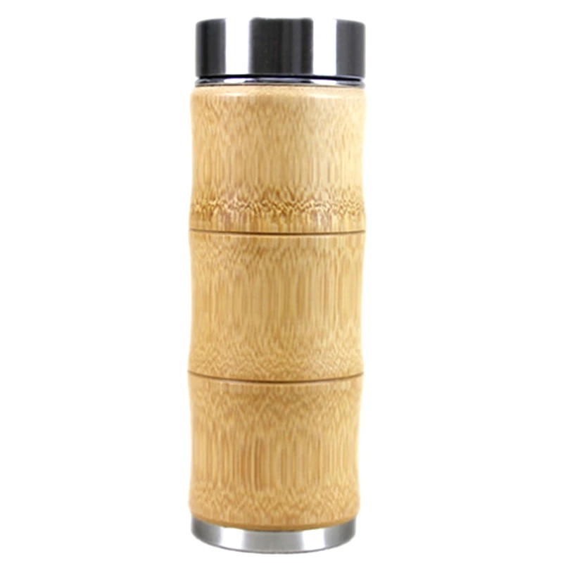 NEW 400Ml Coffee Mugs Stainless Steel Tumbler Thermo Cup Drinking Tea Milk Bamboo Fashion Insulation Water Bottle Travel Mug