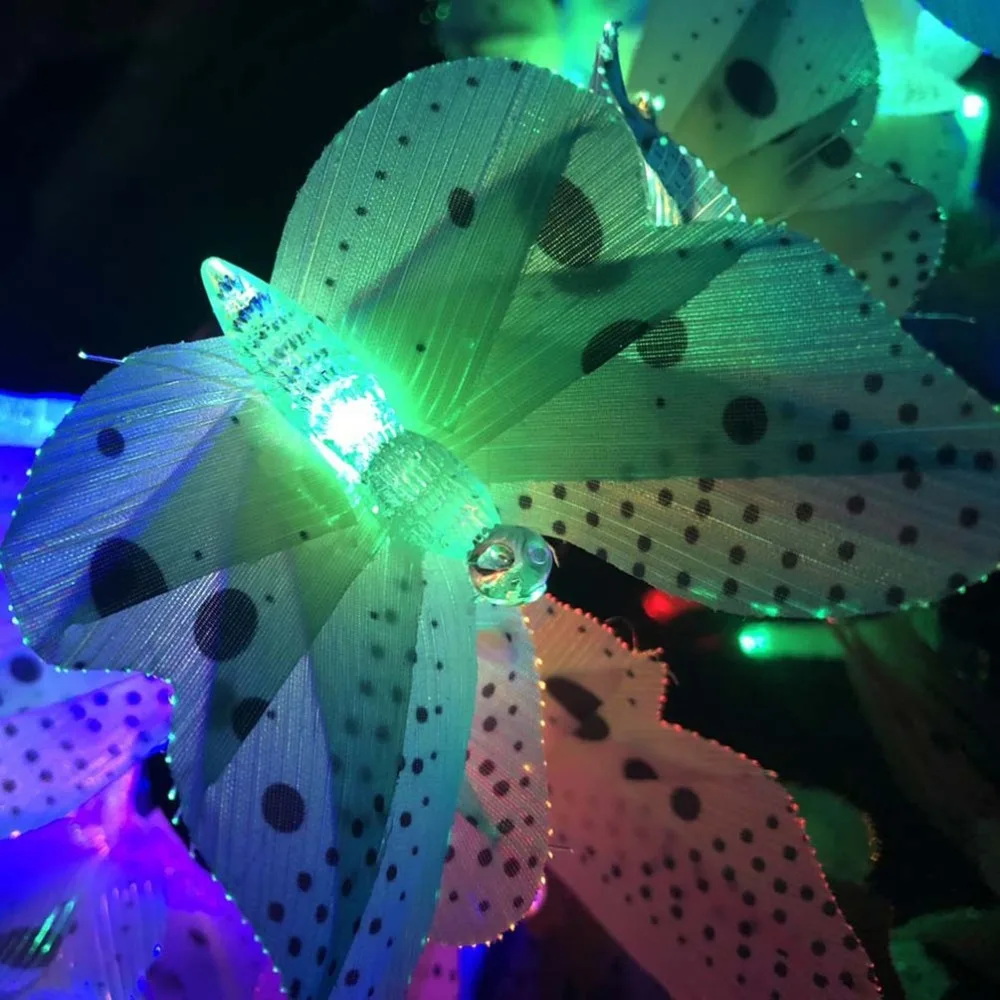 12 светодиодных солнечных батареях Бабочка Фея светящаяся садовая гирлянда вечерние Свадебные огни рождественские праздничные гирлянды украшения