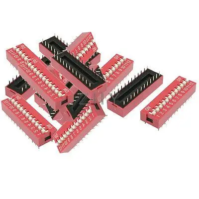 

14 Pcs 2.54mm Pitch 12 Positions Slide Type DIP Switch