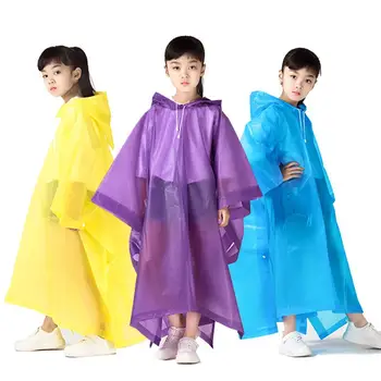 

Kids Children Outdoor Travel Cycling Waterproof Rain Poncho Hooded Raincoat Unisex