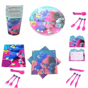 

81pcs Elf Theme Napkin Plate Cup Tablecloth Tableware Set Girls' Favor Birthday Magic Theme Party Decoration for 10 Persons