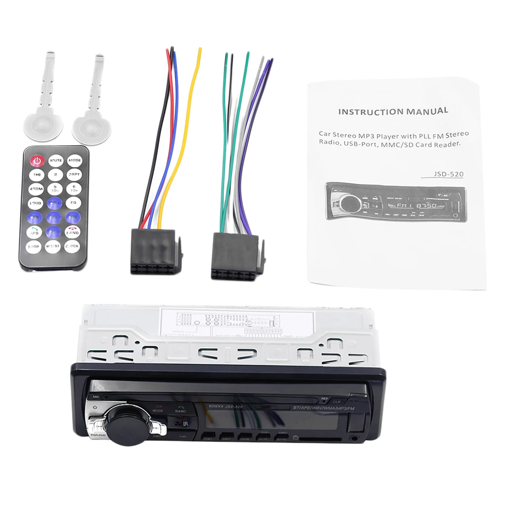 Car Radio Audio Receiver With Bluetooth Handsfree USB / MP3 / FM / WMA