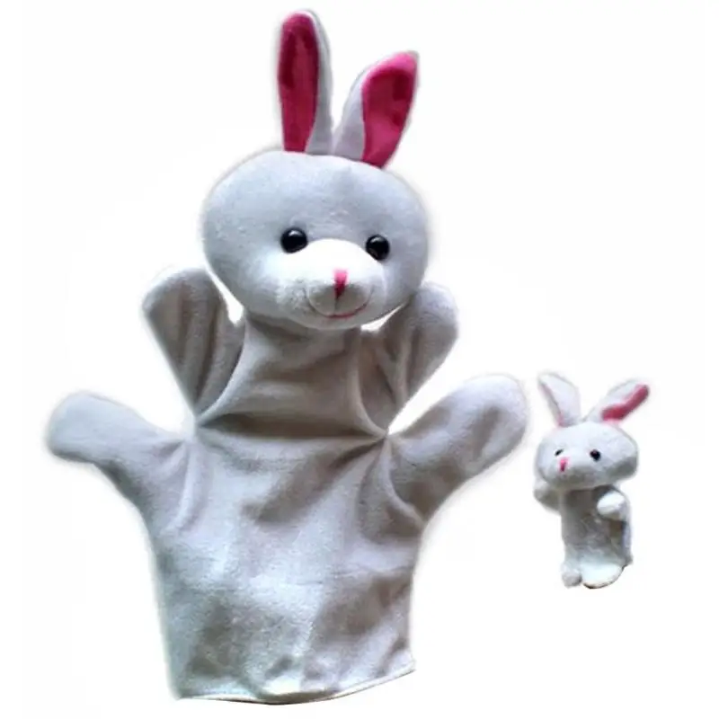 Fingerpupen Marionnette Bebe носок ручная перчатка кукла ребенок зоопарк ферма животное ручная перчатка кукольный Пальчиковый мешок плюшевая игрушка - Цвет: rabbit