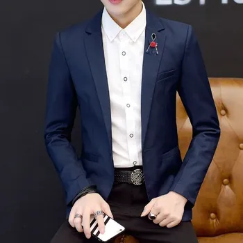 

mens business casual suits coats hombre solid black blue burgundy slim fit blazer men spring autumn blazer mujer