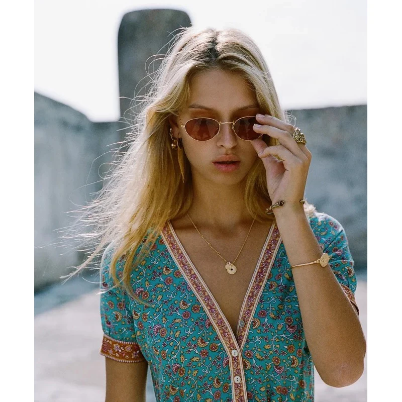 Boho свободное платье Летний стиль в народном стиле Цветочный принт тропический
