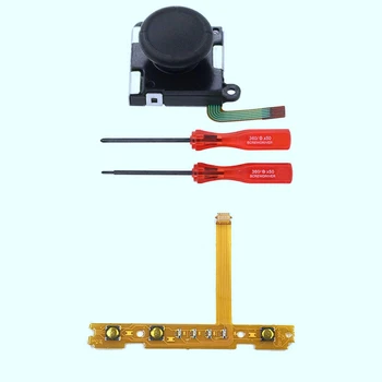 

Left and Right 3D Analog Joystick Rocker Thumb Rod Stick with Screwdriver for Nintendo Switch Joy-Con Controller & Flex Cable fo