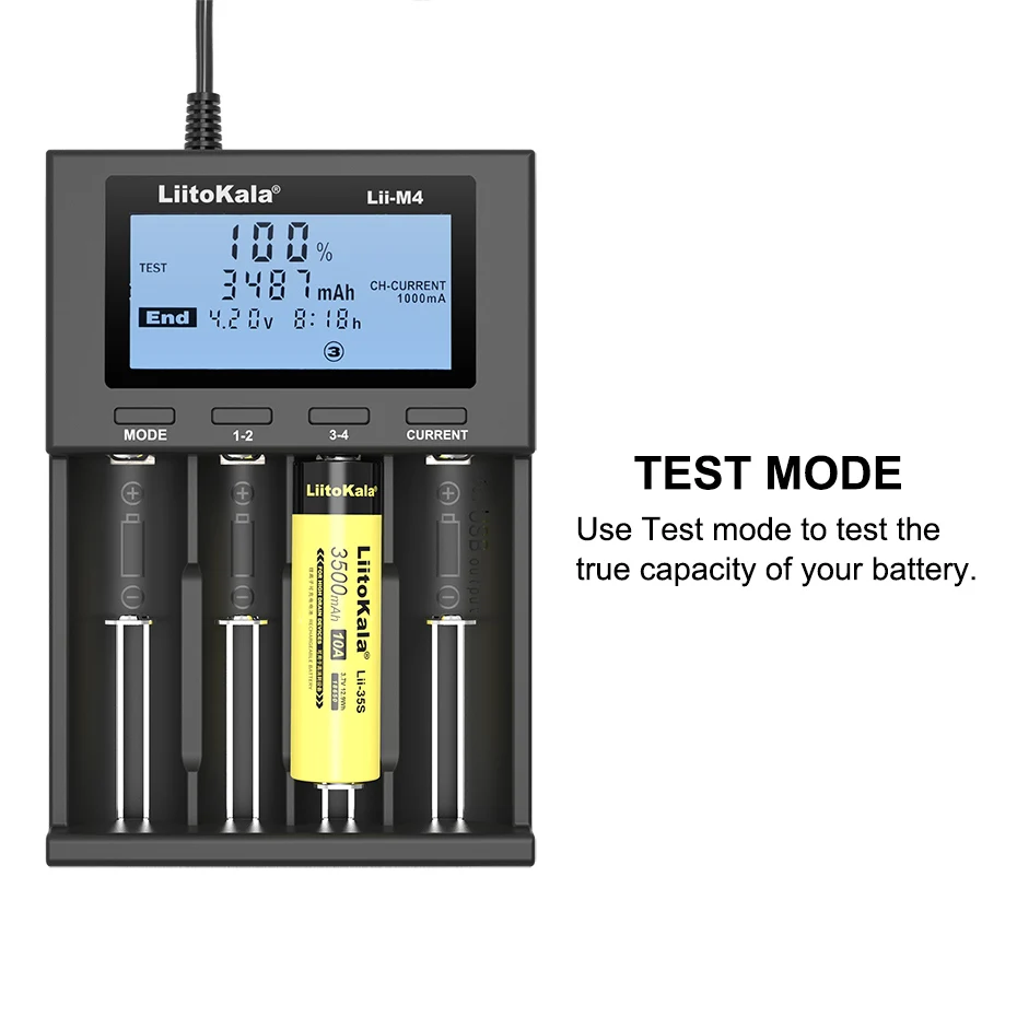 LiitoKala Lii-M4 18650 battery charger LCD display universal smart charger test capacity 26650 21700 18500 AA AAA etc 4slot