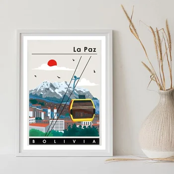 

Bolivia La Paz England Travel Canvas Poster No FRAME