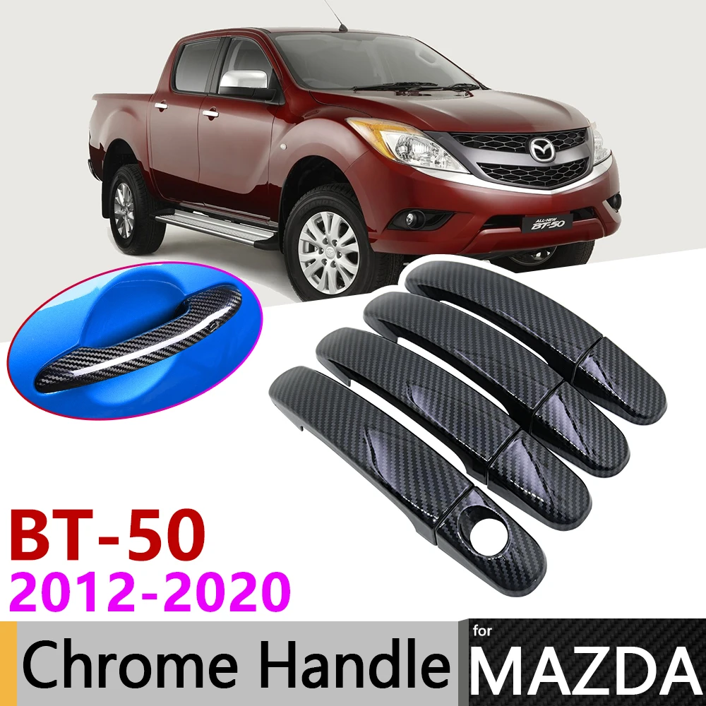 Черная накладка на дверную ручку из углеродного волокна для Mazda BT 50 BT5 2012 ~ 2020 2013 2014