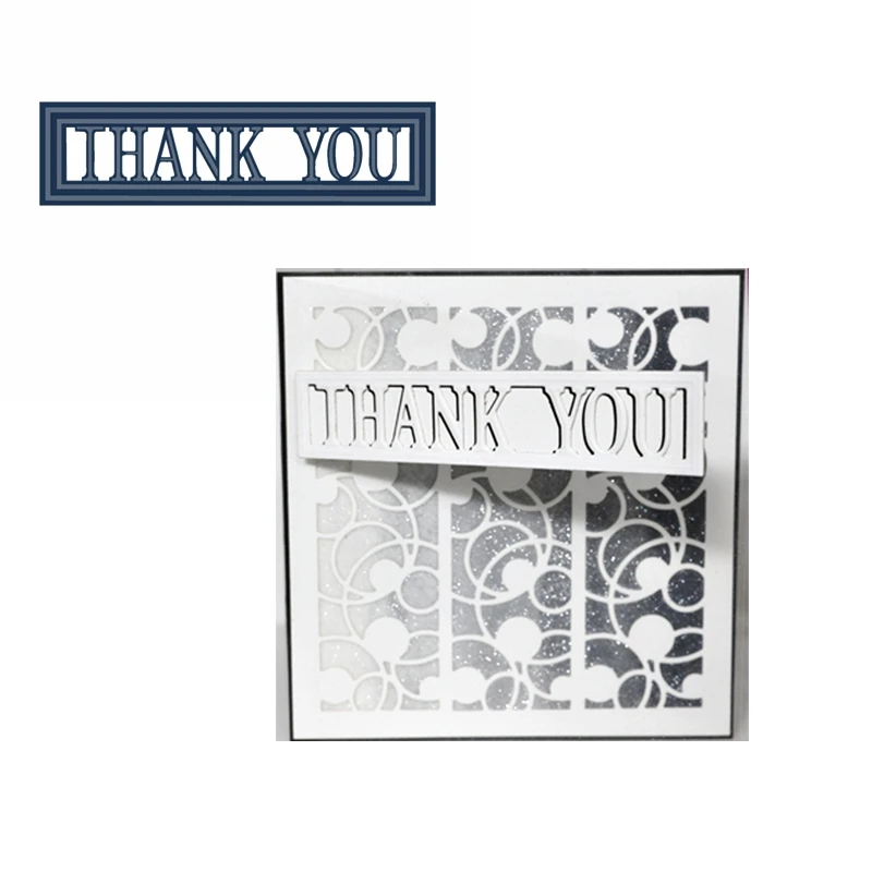 

Metal Cutting Dies Words Thanks You Frame Style Stencil For DIY Scrapbooking Crafts Paper Cards Making Embossing Template