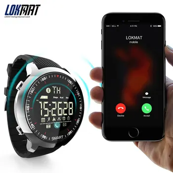 

LOKMAT Watch Smart MK18 Smartwatch Men Waterproof Pedometers Sports Smart Watch Call Message Reminder Remote Camera for Android