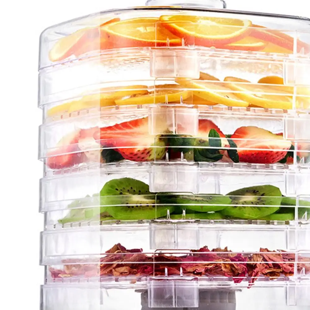 Food Dehydrator Fruit Vegetable Herb Meat Drying Machine Pet Snacks Food Dryer With 5 Trays 220V Pink White
