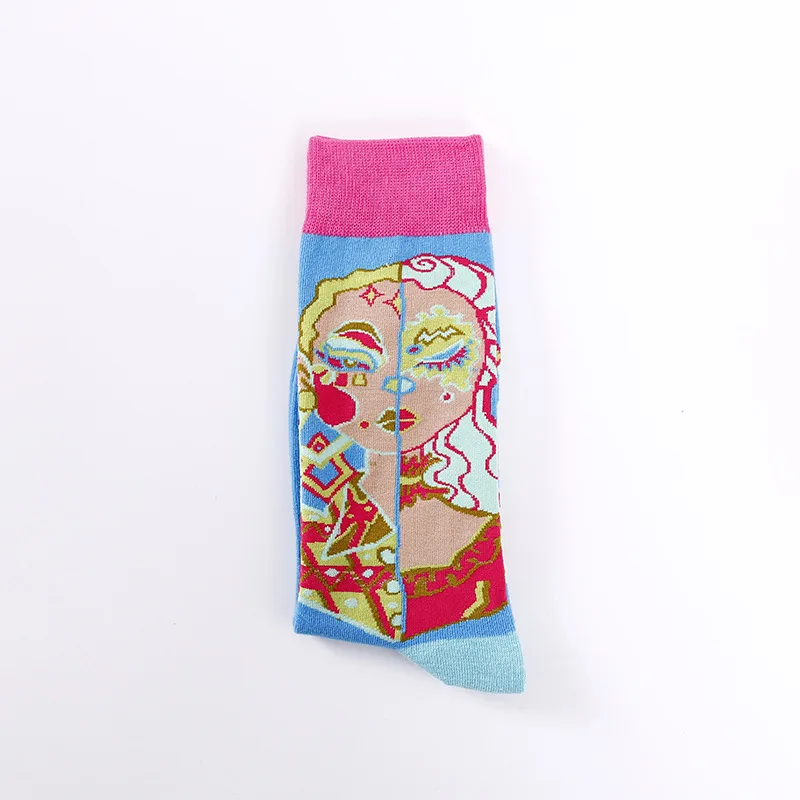 Женские носки, летние, влагостойкие, дышащие, дезодорирующие, спортивные, женские, хлопковые носки, повседневные, модные, счастливые носки, Ретро стиль, мужские носки