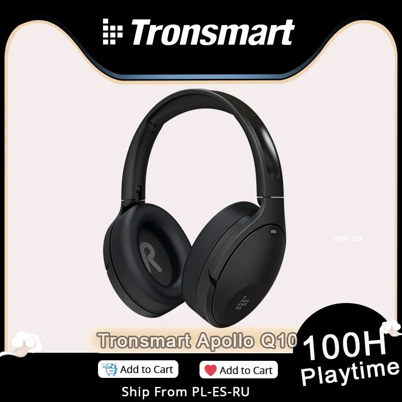 Tronsmart Apollo Q10 Hybrid Active Noise Cancelling Headset with 40mm Dynamic Neodymium Speaker, 1200mAh Up to 100 hour Playtime|Headphone/Headset| - AliExpress