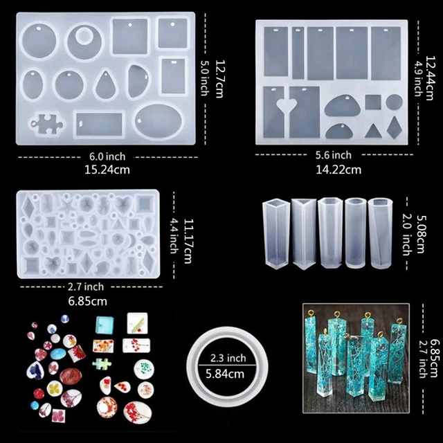 186 Pcs DIY Jewelry Silicone Resin Molds,Epoxy Resin Kit,Silicone