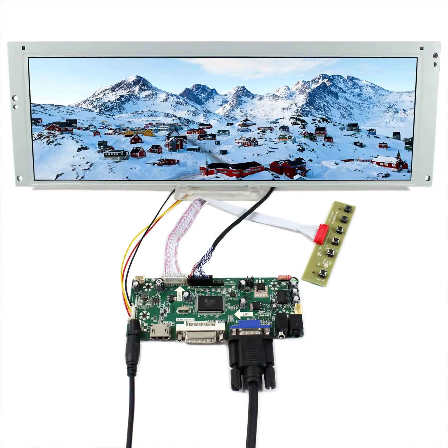 VsDisplay 14.9インチlta149b780f 1280x390 LCDスクリーンおよびブレードアーケードマーキー/dmd仮想ピン ボール/カーゲージモニター用コントローラーボード Aliexpress