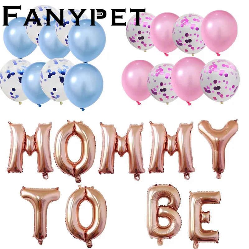 Детский воздушный шар из фольги для душа Mommy To Be Blue Pink Confetti вечерние товары