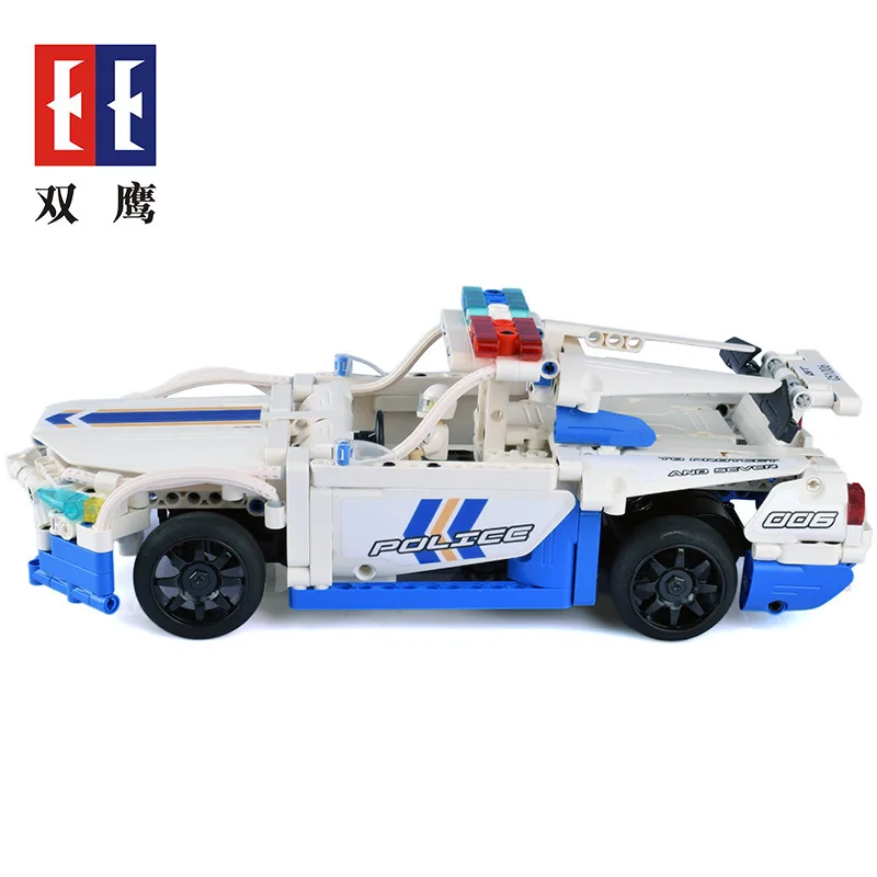 

Double e C51006 Electric Remote Controlled Blocks Car GT Police Car SWAT Model Assembled Unit Blocks on Wheels Children'S Educat