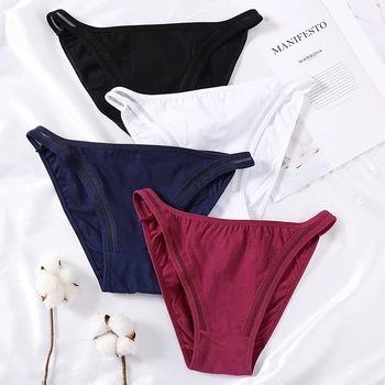 

Solid Women's Panties Comfort Cotton Panty Underwear Hollow Light Briefs For Women Sexy Low-Rise Panty Intimates Breathable 2020