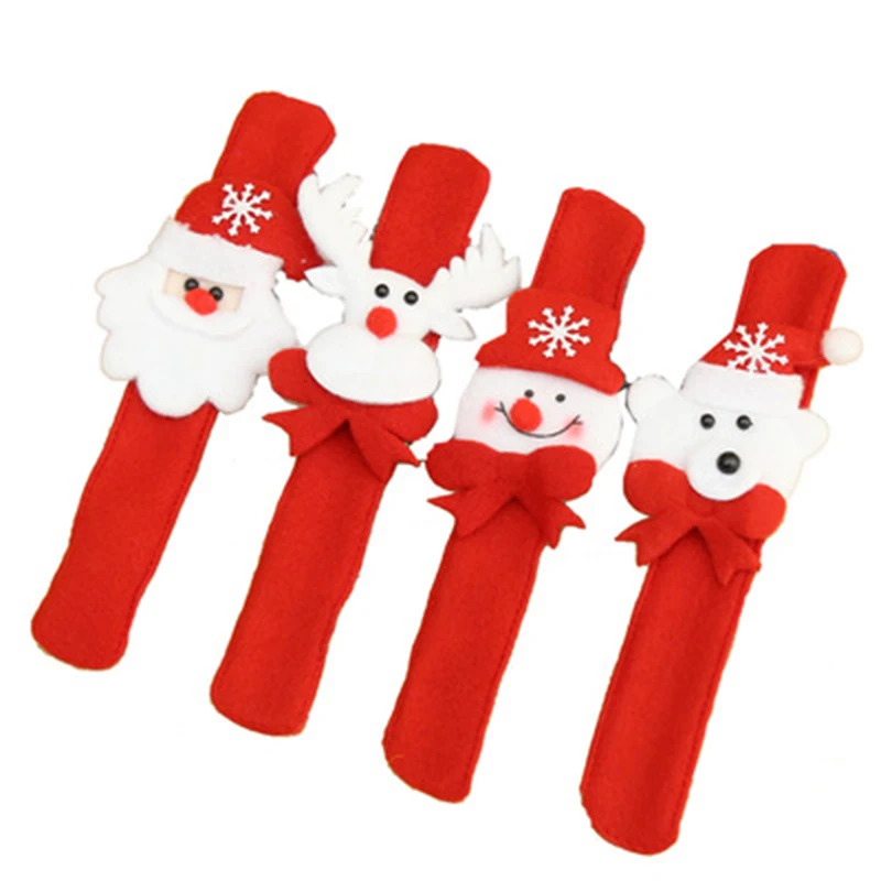

Christmas Wrist Decorations Do Not Shine Red Santa Claus Elk Snowman Little Bear Clapping Circle Children's Bracelet Watch Toys