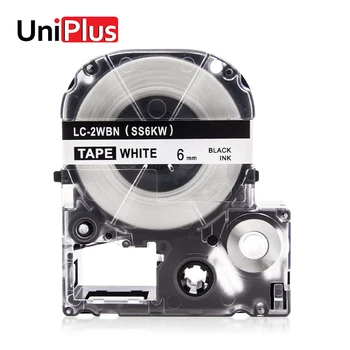 

UniPlus 6mm Label Maker Compatible for Epson SS6KW King Jim LC-2WBN Label Printer Black on White Label Tapes LW-500 LW-600P