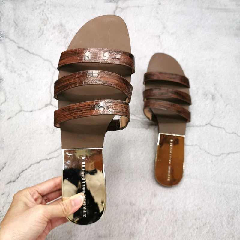 soft leather slides