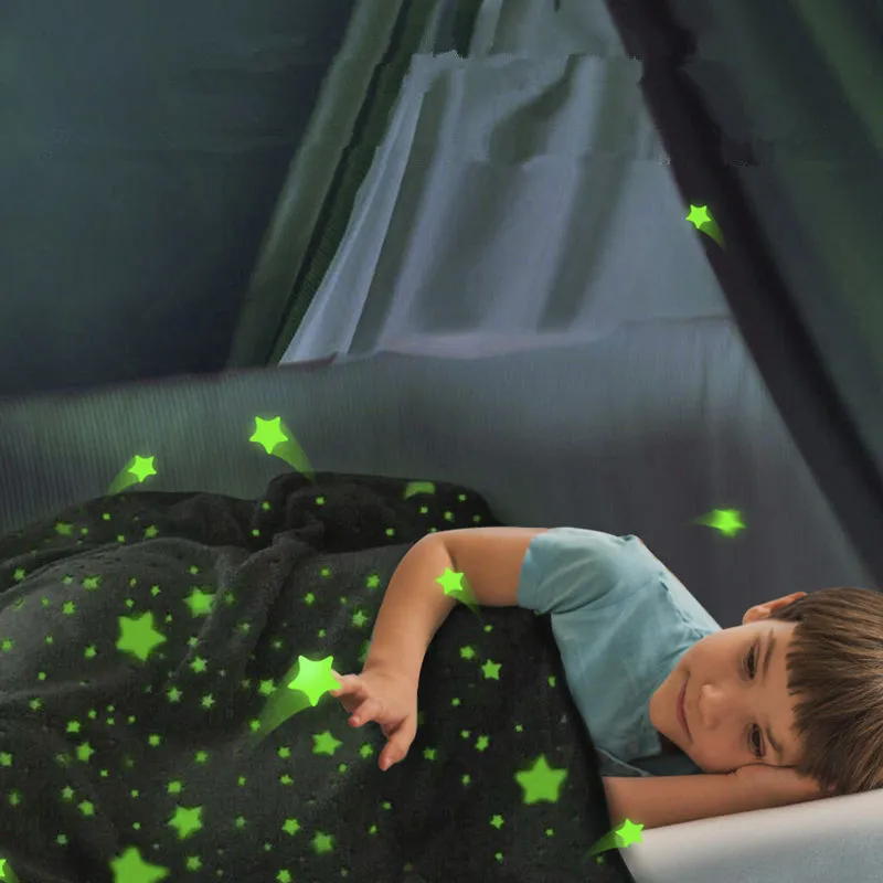 Magical Luminous Kids Blanket Soft Fluffy Flannel Star Moon Home Rug Children Bedding Fluorescent Quilt Christmas Gift | Мать и ребенок