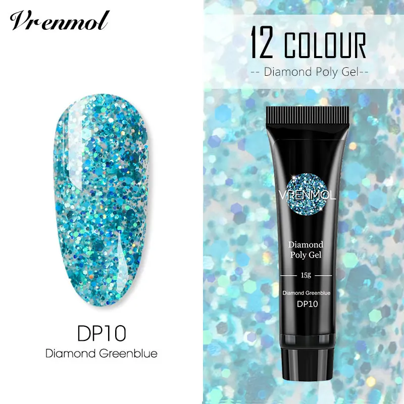 15ml DP10 Vrenmol полигель Whtie+ розовый Цвет Гель-лак для ногтей+ наконечник для французских направляющих для ногтей Semic Перманентный УФ-гель лак для ногтей маникюр - Цвет: 15ml DP10