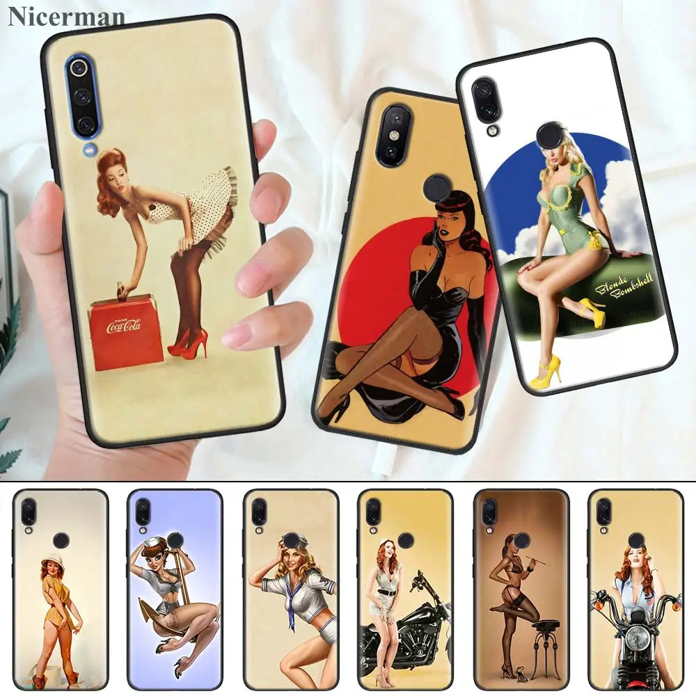 

Silicone Case Coque Cover for Xiaomi Mi 9T CC9 CC9E A1 A2 A3 8 Lite Play 5X 6X Poco F1 Pocophone F1 PinUp Girls Pin Up Girl