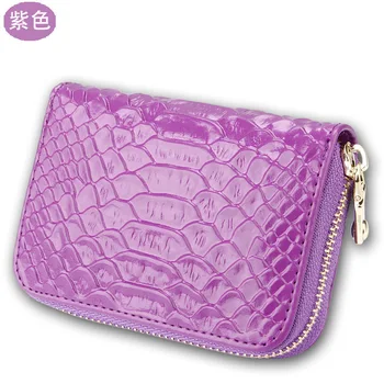 

Genuine Leather Serpentine Woman Business Card Holder Credit Card Holders Women Zipper Pocket Unisex Card Case Zipper Coin Purse