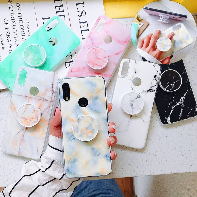 

Xiaomi 9T Pro Marble Phone Case For Xiaomi MI 9 8 Lite Matte Soft Folding Bracket Case For Redmi 6 Note 7 6 5 Pro K20 Pro Coque