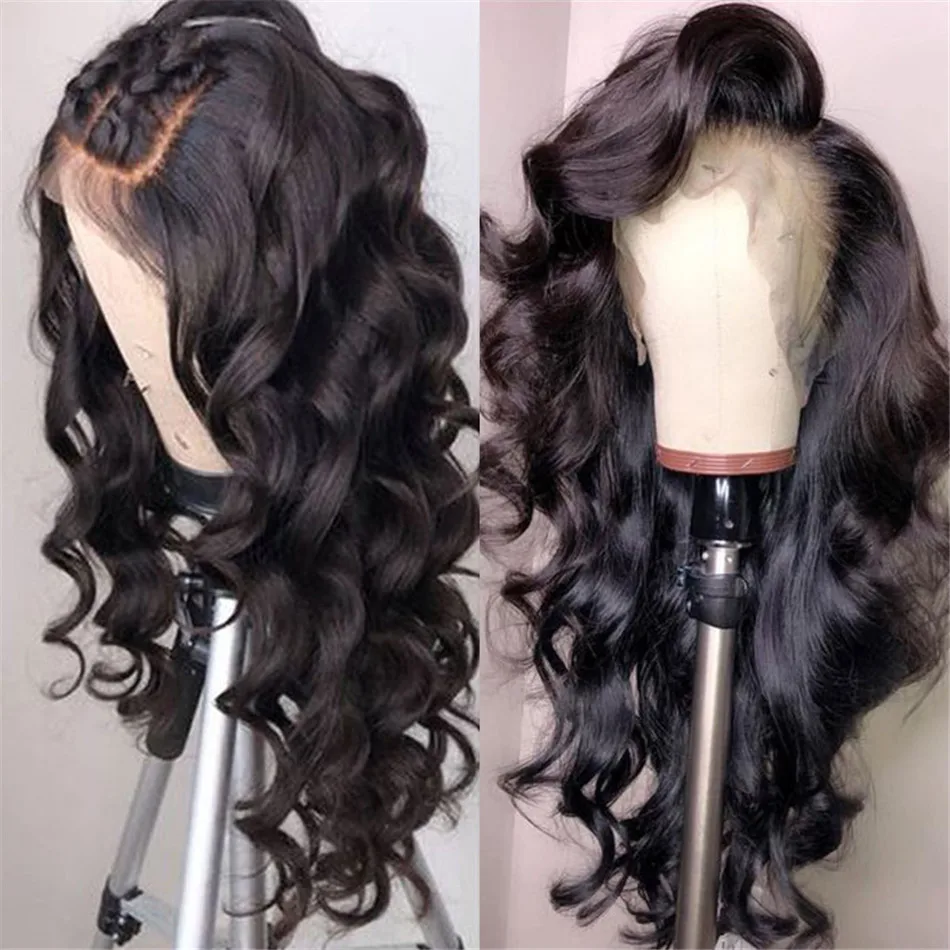 Remy 13*4 бразильские свободные волнистые кружевные передние человеческие волосы парики 10-24 дюймов предварительно выщипанные с волосами младенца 150% плотность современные шоу волосы