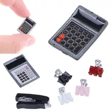 Металлическая мини-калькулятор моделирование мебель компьютерные Игрушки для кукольного домика украшение 1/12 кукольный домик миниатюра аксессуары