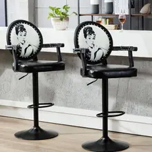 Европейский барный стул, современный минималистичный вращающийся барный стул, высокий табурет, кассовый стул, задний табурет для дома