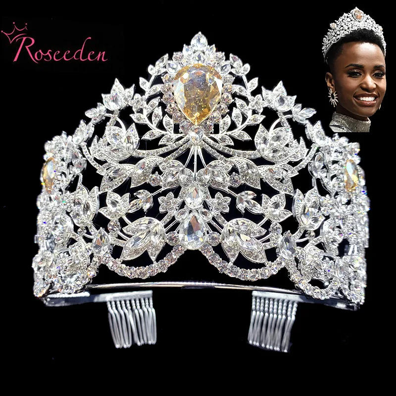 Хит продаж Корона Miss Universe разных размеров жемчужные перья круглые тиары RE484C|big crown