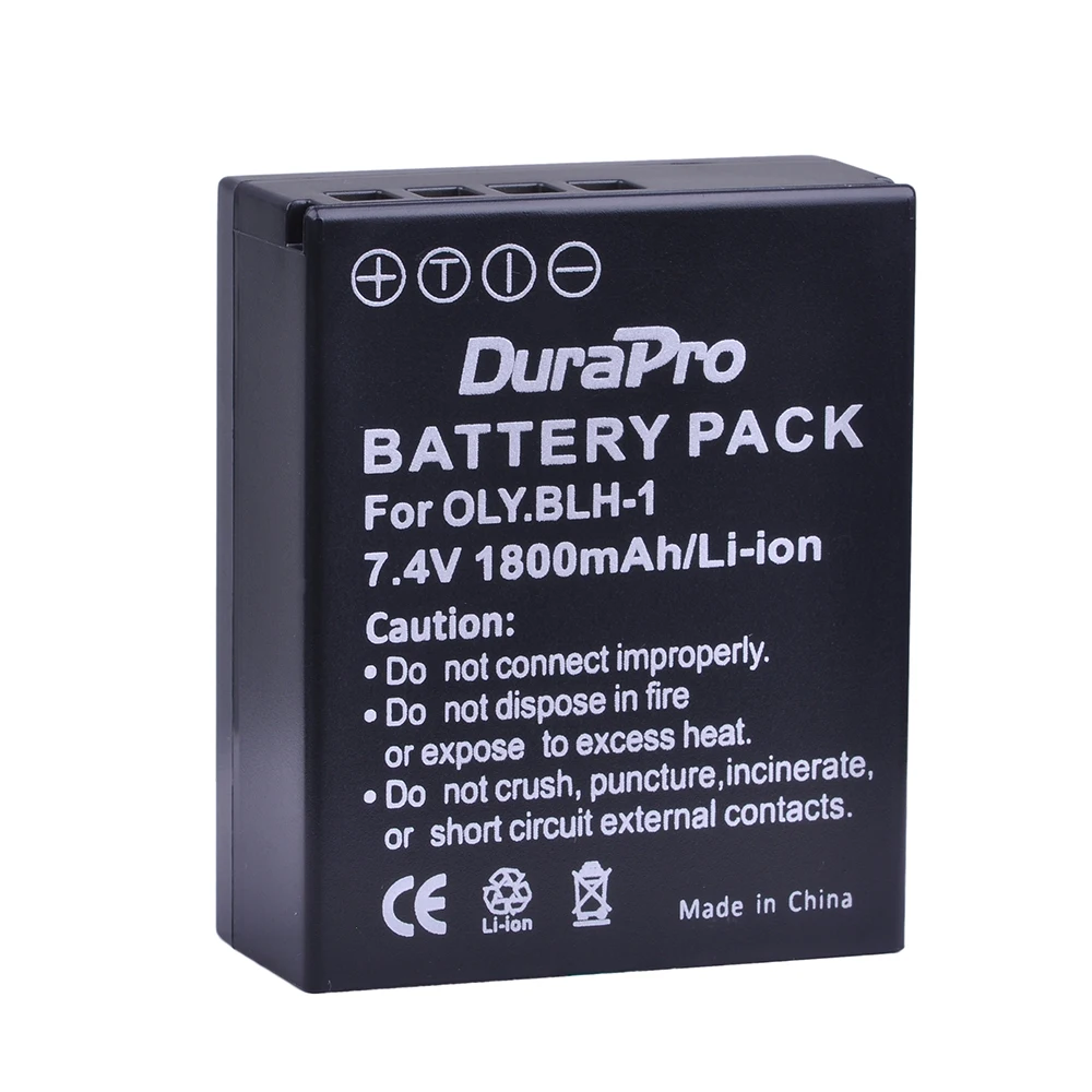 1800mAh BLH1 BLH 1 BLH-1 Battery + LCD UDC Charger for Olympus E-M1 Mark II, E-M1X, E-M1 Mark III Camera lithium ion battery pack