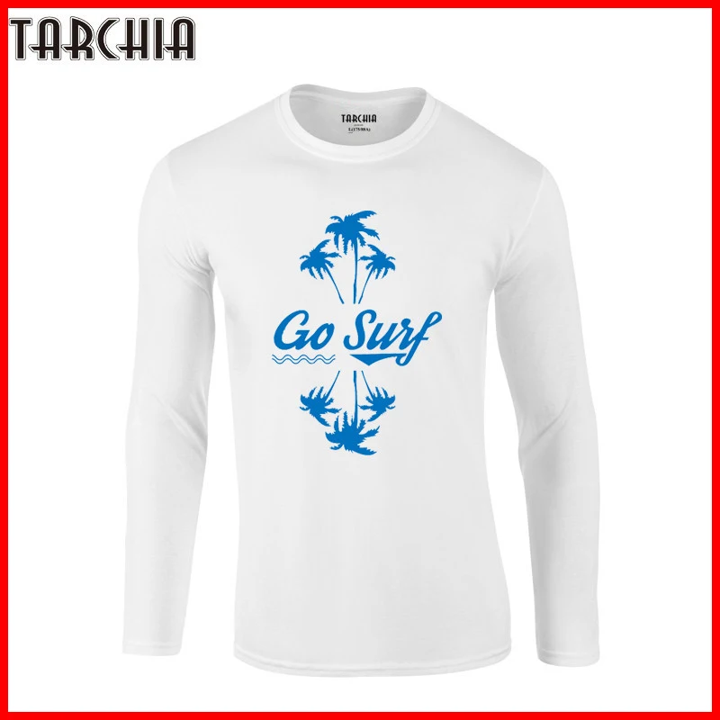 Футболка TARCHIA мужская с коротким рукавом модная тенниска принтом для серфинга