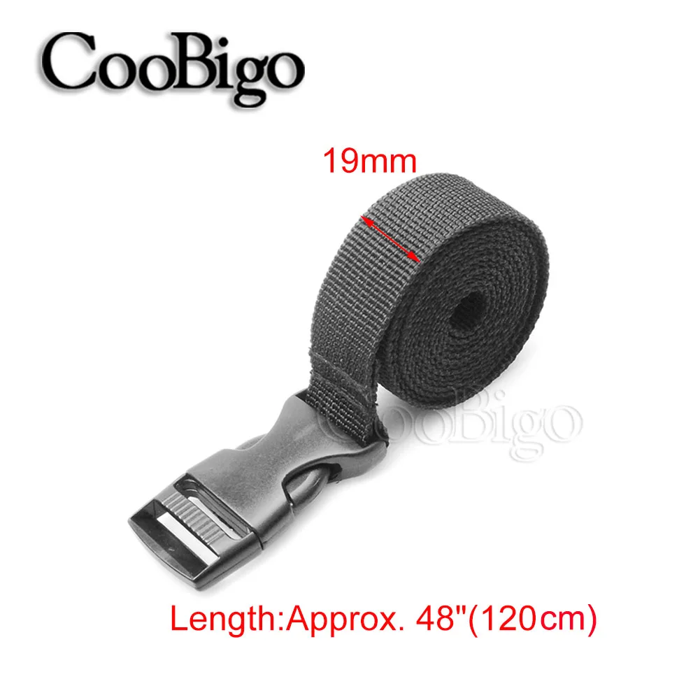 19mm Width (120cm L) 2 шт. 4" L Открытый спальный мешок для кемпинга Матрас тент ремень тактический рюкзак ремень Регулируемая пряжка привязанная лента аксессуары для путешествий - Цвет: 19mm Width (120cm L)
