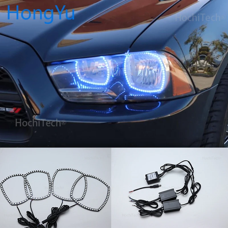 Многоцветный СВЕТОДИОДНЫЙ набор колец для Dodge charger SXT Plus 2011 2012 2013 RGB "ангельские глазки"