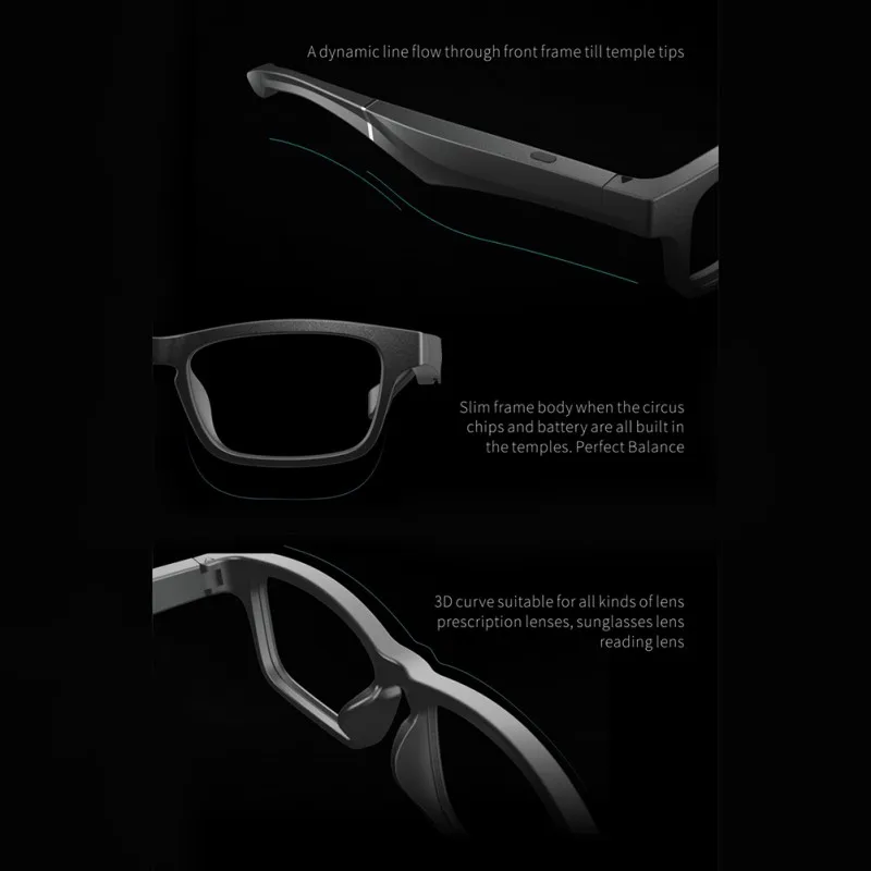 Smart Glasses Wireless Bluetooth Hands-Free Calling Music Audio Open Ear Sunglasses Fashion Intelligent Wearable Device New