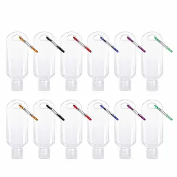 

50pcs 50ml Travel Plastic Clear Keychain Bottles Leakproof Empty Squeeze Container with Flip Cap for Cosmetics Refillable Bottle