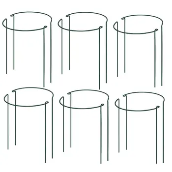 

12 Pcs Plant Support Stake Metal Garden Plant Stake Green Half Round Plant Support Ring Plant Cage Plant Support 21X35cm