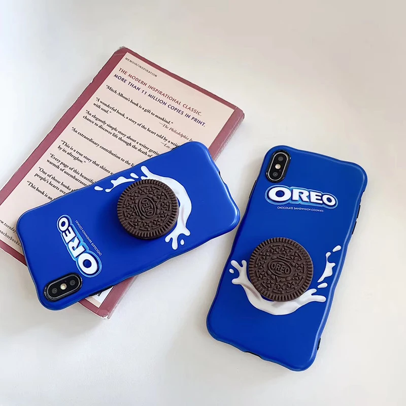 Милый 3D Oreo молочное шоколадное печенье Мягкий силиконовый чехол для iphone XS MAX XR 6S 7 8 Pplus Модный Роскошный чехол для телефона Fundas