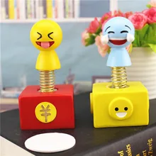 New Shaking Head Toy Car Accessories Doll Cute Cartoon Funny Expression Shaking Head Robot Cute Car Dashboard Decoration premium new funny spring man emoji emotion face expression figure shaking head doll for children toys gifts car decor supplies