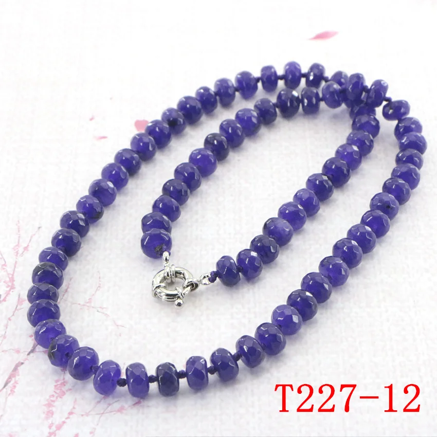 Natural stone 5X8mm agate red jade jasper lapis lazuli crystal necklace women in Choker necklaces 45cm fashion energy jewelry wholesale (64)(2)