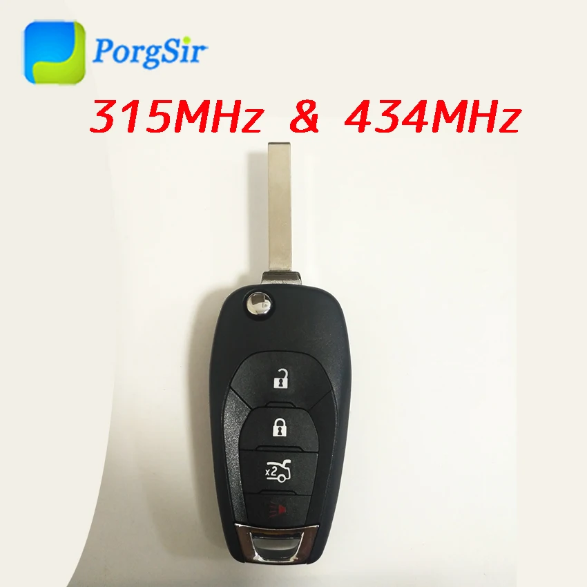 3 + 1 4 кнопки 434 МГц 315 складной пульт дистанционного управления для Chevrolet Cruz 2016 с