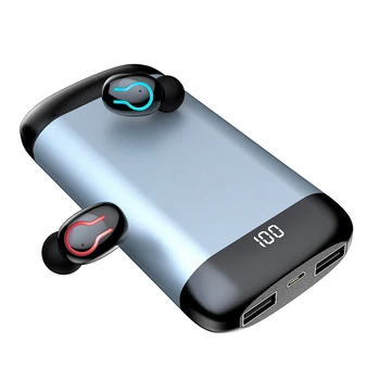 

Wireless Bluetooth 5.0 Earphone HD Stereo Earbuds Sports Waterproof Headset with 6000mAh Battery Charging Box for Smartphone